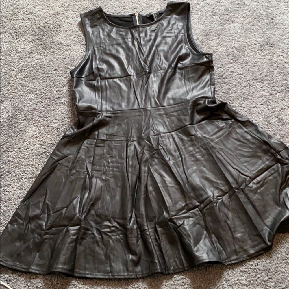 Faux leather dress